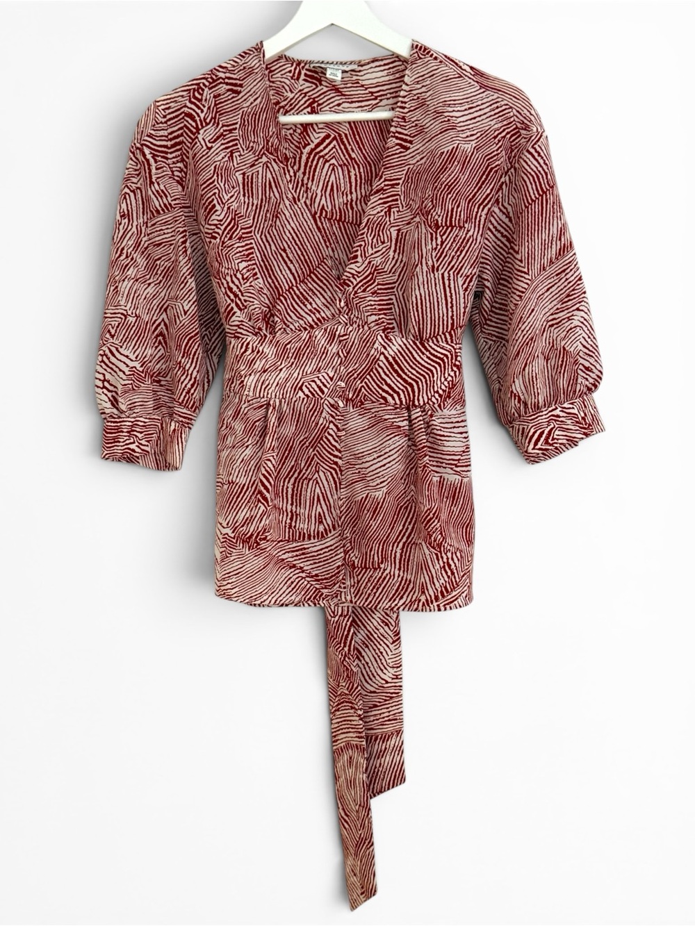 Topshop Petite Wrap Blouse | Size US 2